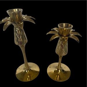 Vintage Hampton Brass Pineapple Candlesticks